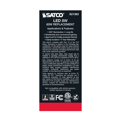 image of 8 Watt ST19 LED - Clear - Medium base - 90 CRI - 2700K - 120 Volt