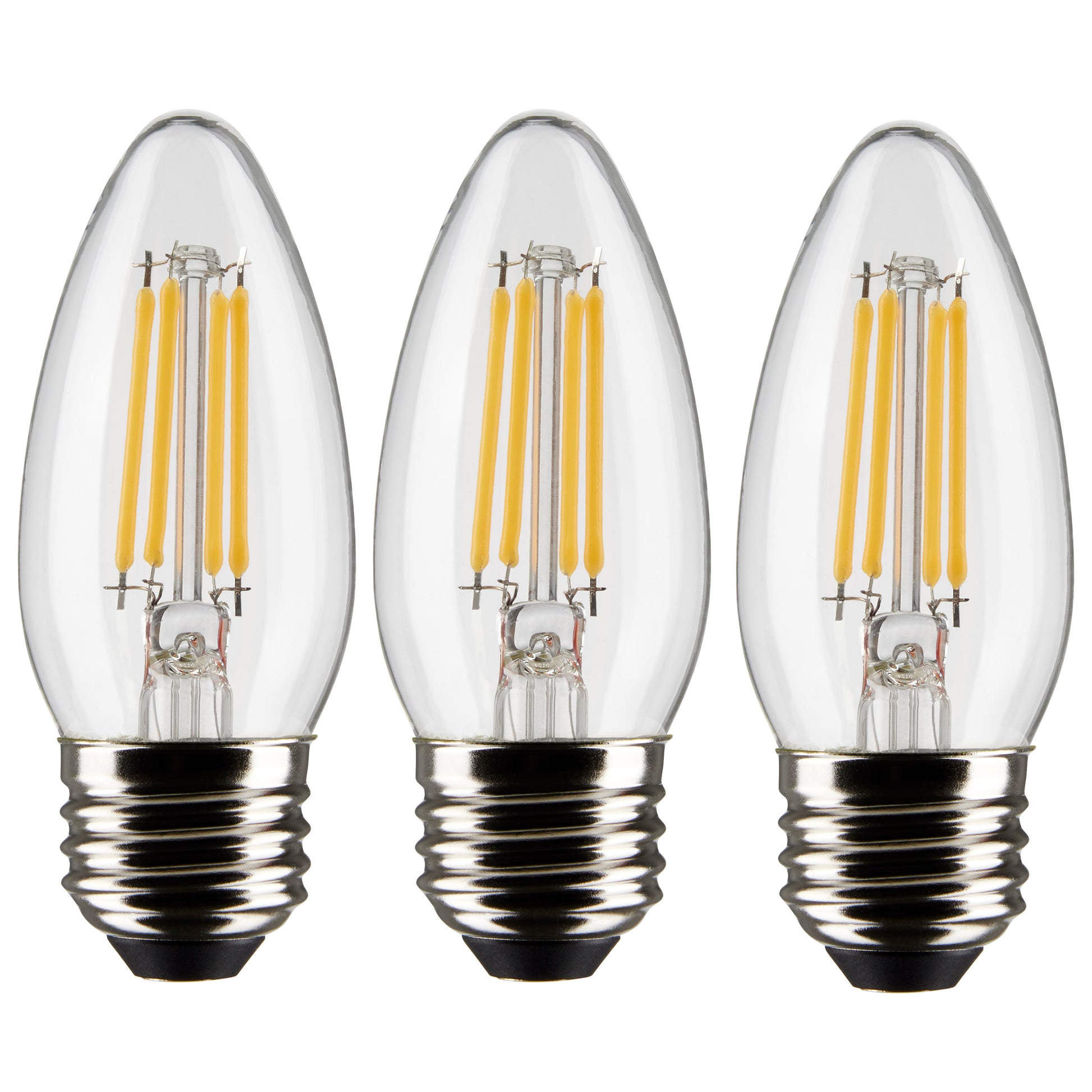 image of 4 Watt B11 LED - Clear - Medium base - 90 CRI - 2700K - 120 Volt - 3-Pack