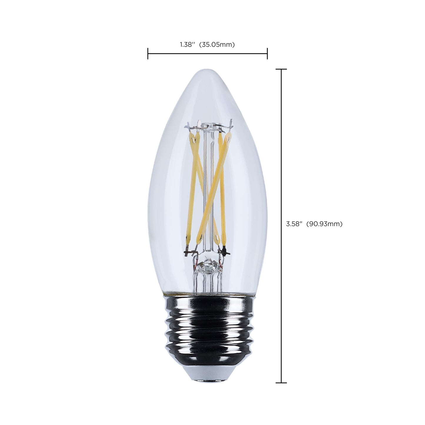 image of 4 Watt B11 LED - Clear - Medium base - 90 CRI - 2700K - 120 Volt - 3-Pack