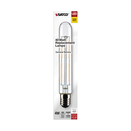 image of 4 Watt T6.5 LED - Clear - Intermediate Base - 3000K - 400 Lumens - 120 Volt