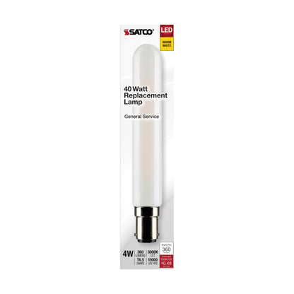 image of 4 Watt T6.5 LED - Frosted - Double Contact Bayonet Base - 3000K - 360 Lumens - 120 Volt