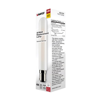 image of 4 Watt T6.5 LED - Frosted - Double Contact Bayonet Base - 3000K - 360 Lumens - 120 Volt