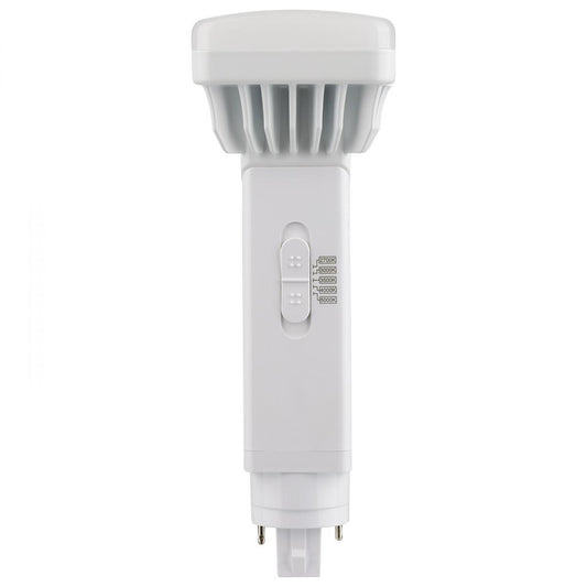 9 Watt PL 2-Pin LED - 1100 Lumens - G24d Base - CCT Selectable - White Finish - 120-277 Volts