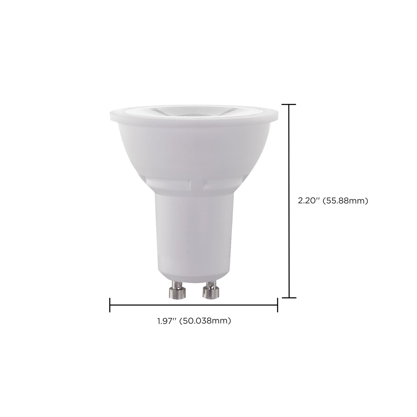 image of 5.5 Watt MR16 LED - GU10 base - 3000K - 120 Volt - 40 deg. Beam Angle - 2-Card