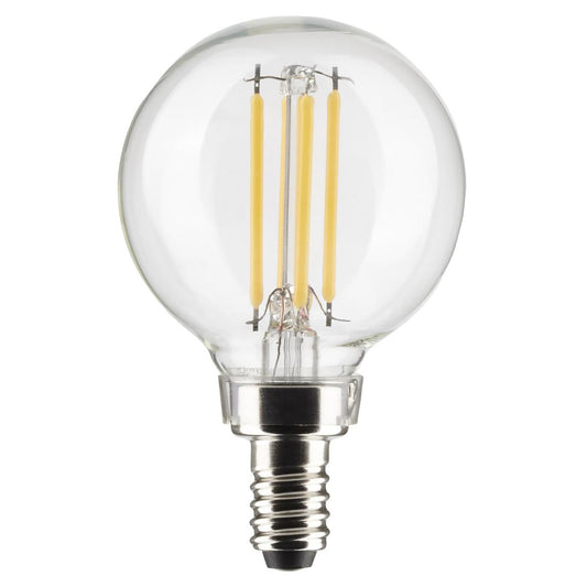 4 Watt G16.5 LED - Clear - Candelabra Base - 3000K - 350 Lumens - 120 Volt - 2-Pack