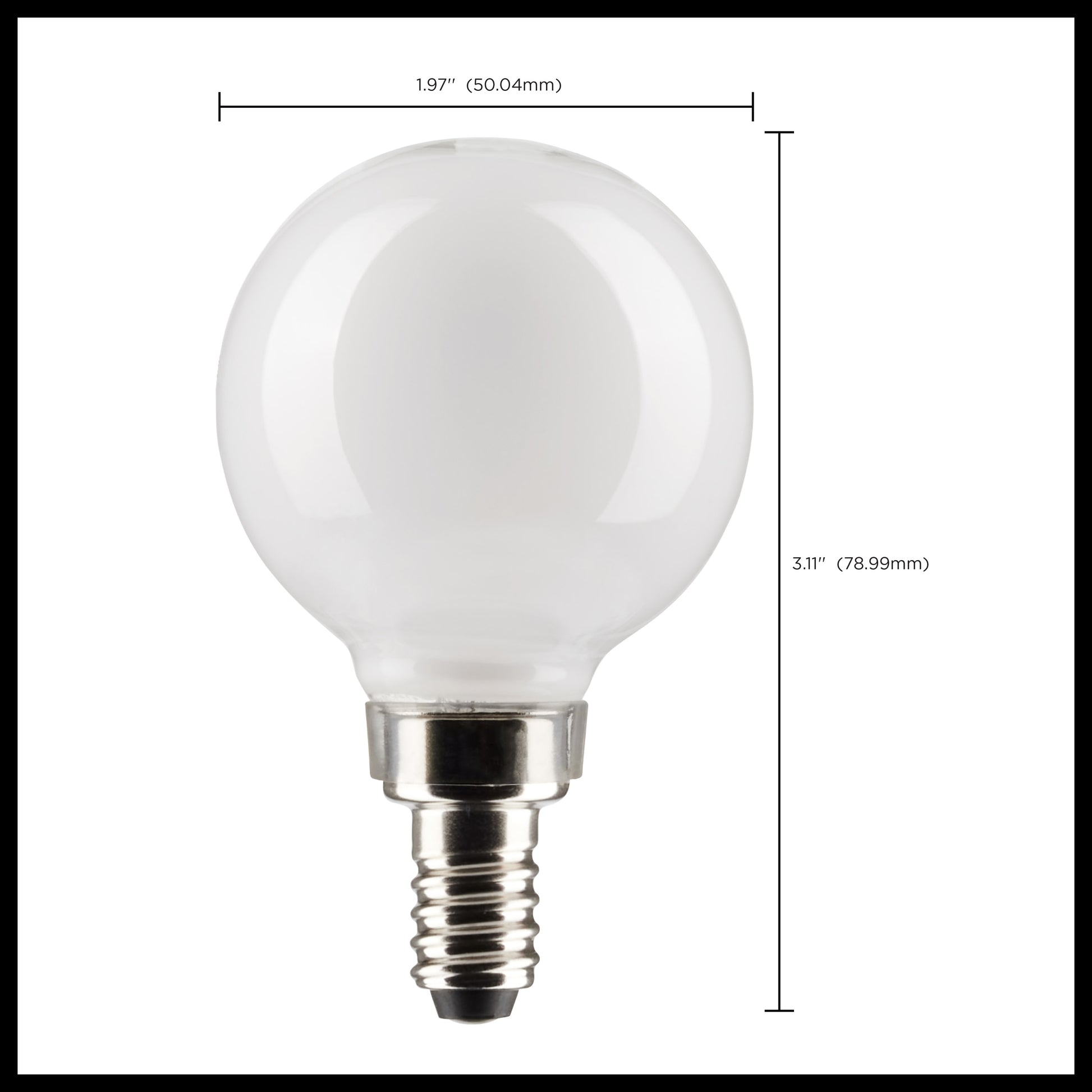 image of 4.5 Watt G16.5 LED - White - Candelabra Base - 2700K - 350 Lumens - 120 Volt - 2-Pack