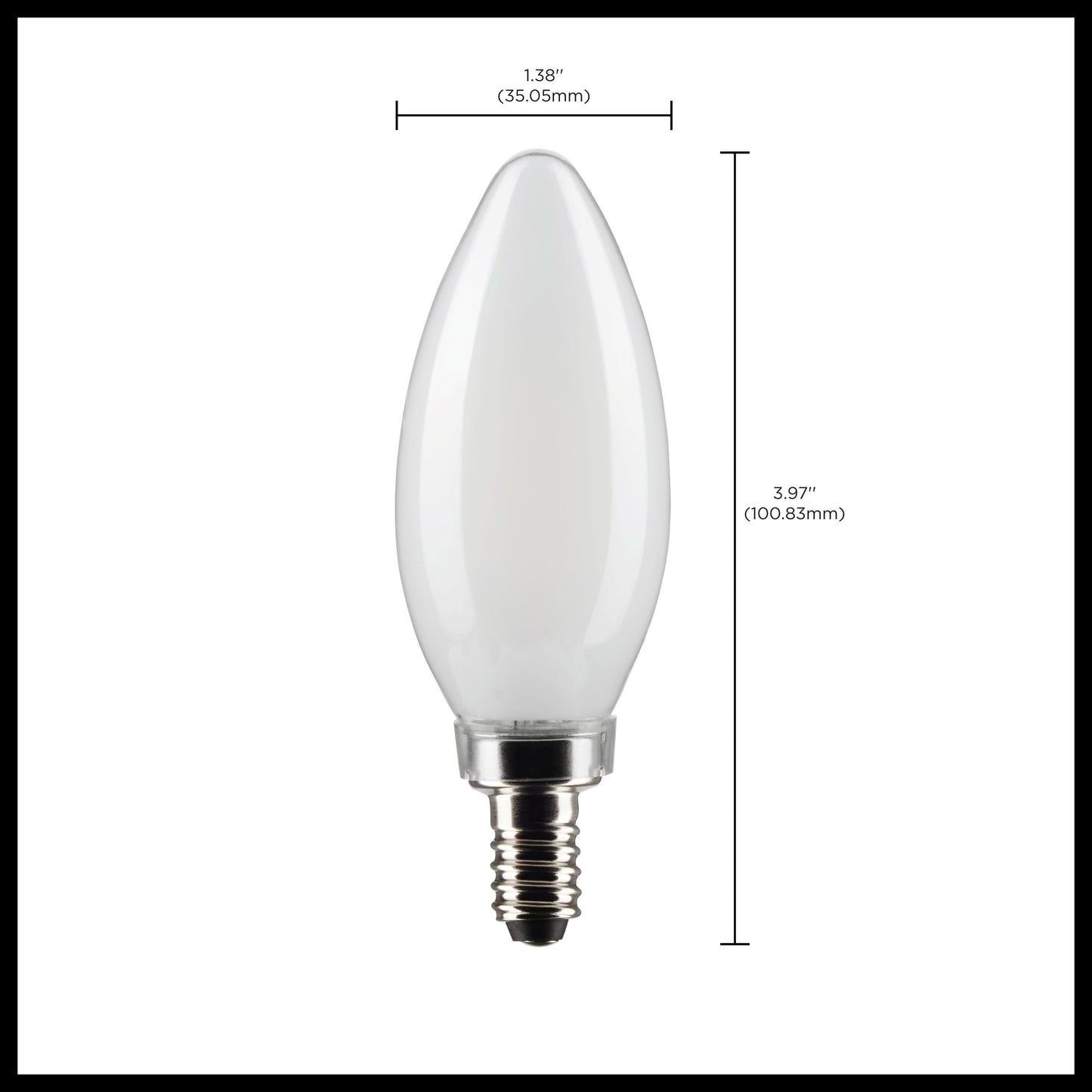 image of 3 Watt B11 LED - Frosted - Candelabra Base - 2700K - 200 Lumens - 120 Volt - 2-Pack