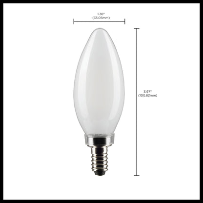 image of 3 Watt B11 LED - Frosted - Candelabra Base - 2700K - 200 Lumens - 120 Volt - 2-Pack