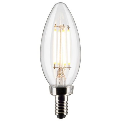 image of 4 Watt B11 LED - Clear - Candelabra Base - 3000K - 350 Lumens - 120 Volt - 4-Pack