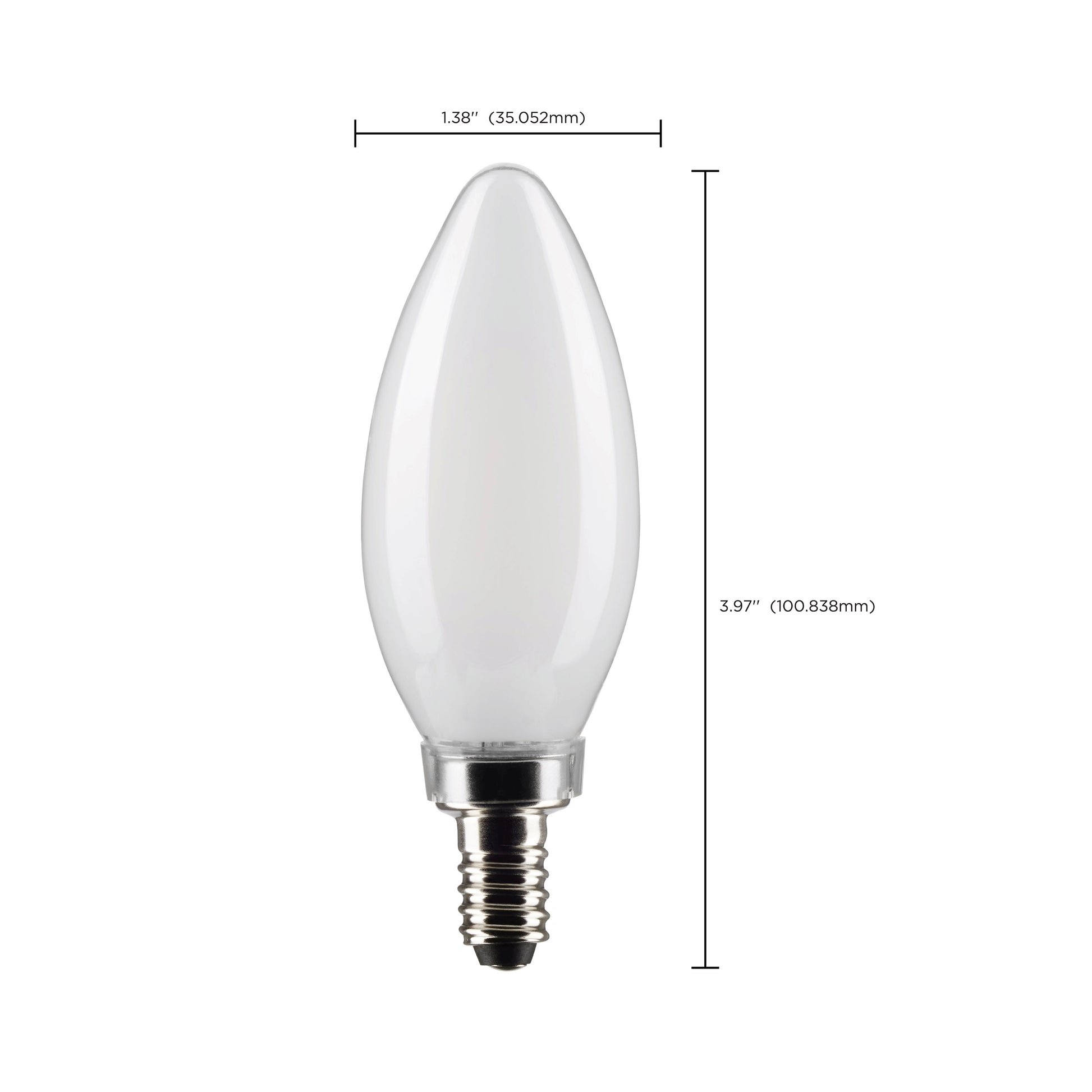 image of 4 Watt B11 LED - Frosted - Candelabra Base - 2700K - 350 Lumens - 120 Volt - 2-Pack