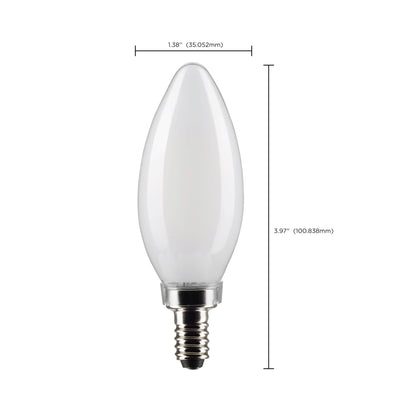 image of 4 Watt B11 LED - Frosted - Candelabra Base - 2700K - 350 Lumens - 120 Volt - 2-Pack