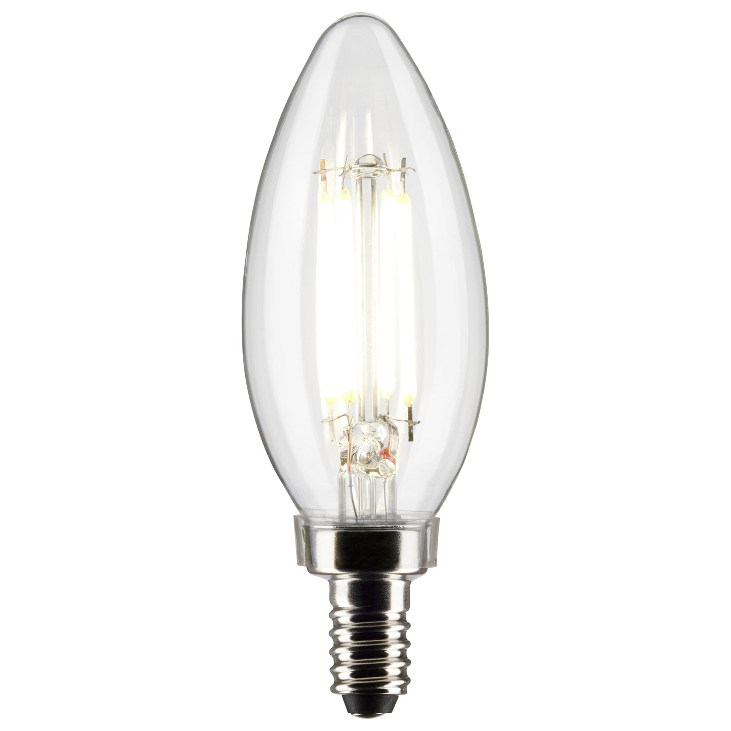 image of 5.5 Watt B11 LED - Clear - Candelabra Base - 2700K - 500 Lumens - 120 Volt - 2-Pack