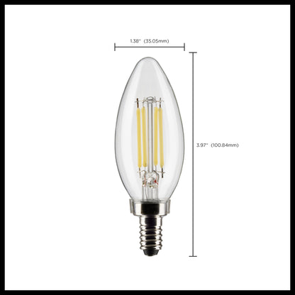 image of 5.5 Watt B11 LED - Clear - Candelabra Base - 2700K - 500 Lumens - 120 Volt - 2-Pack