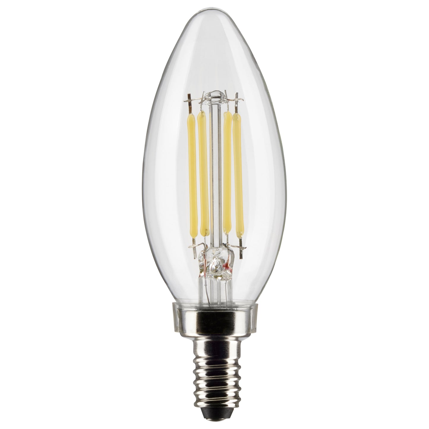 image of 5.5 Watt B11 LED - Clear - Candelabra Base - 2700K - 500 Lumens - 120 Volt - 2-Pack