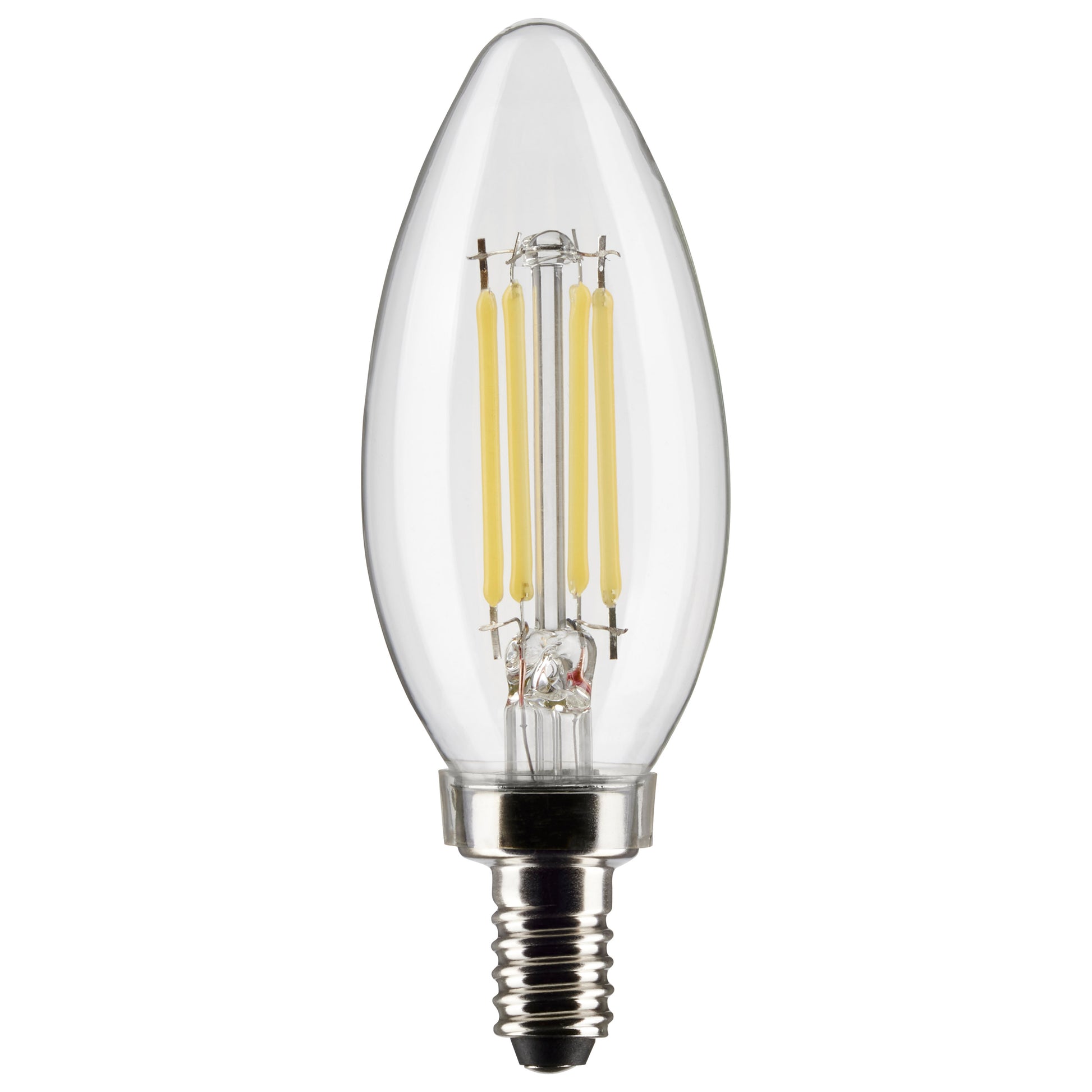 image of 5.5 Watt B11 LED - Clear - Candelabra Base - 2700K - 500 Lumens - 120 Volt - 2-Pack