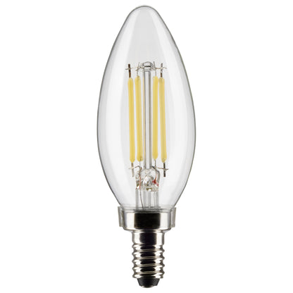 image of 5.5 Watt B11 LED - Clear - Candelabra Base - 2700K - 500 Lumens - 120 Volt - 2-Pack