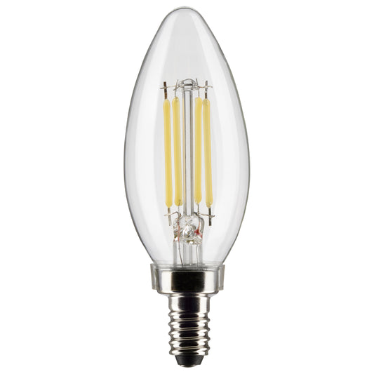 image of 5.5 Watt B11 LED - Clear - Candelabra Base - 2700K - 500 Lumens - 120 Volt - 2-Pack