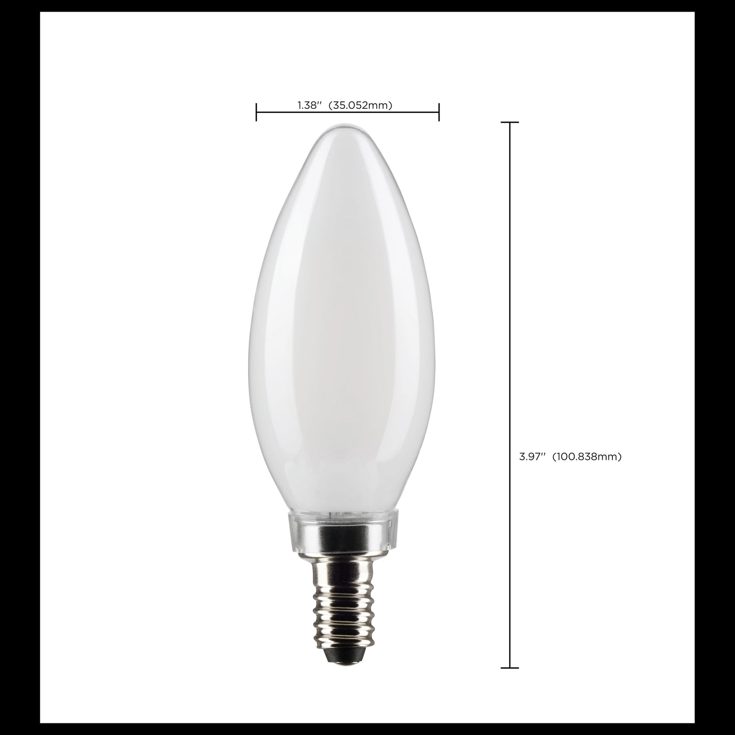 image of 5.5 Watt B11 LED - Frosted - Candelabra Base - 2700K - 500 Lumens - 120 Volt - 2-Pack