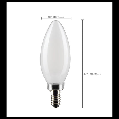 image of 5.5 Watt B11 LED - Frosted - Candelabra Base - 2700K - 500 Lumens - 120 Volt - 2-Pack