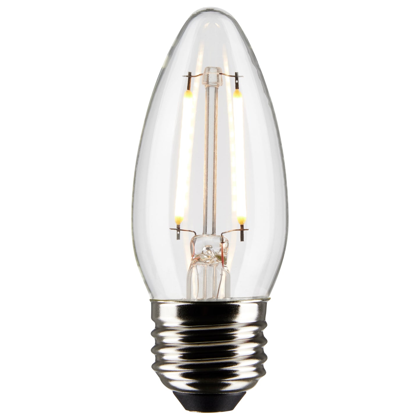 image of 3 Watt B11 LED - Clear - Medium Base - 2700K - 250 Lumens - 120 Volt - 2-Pack