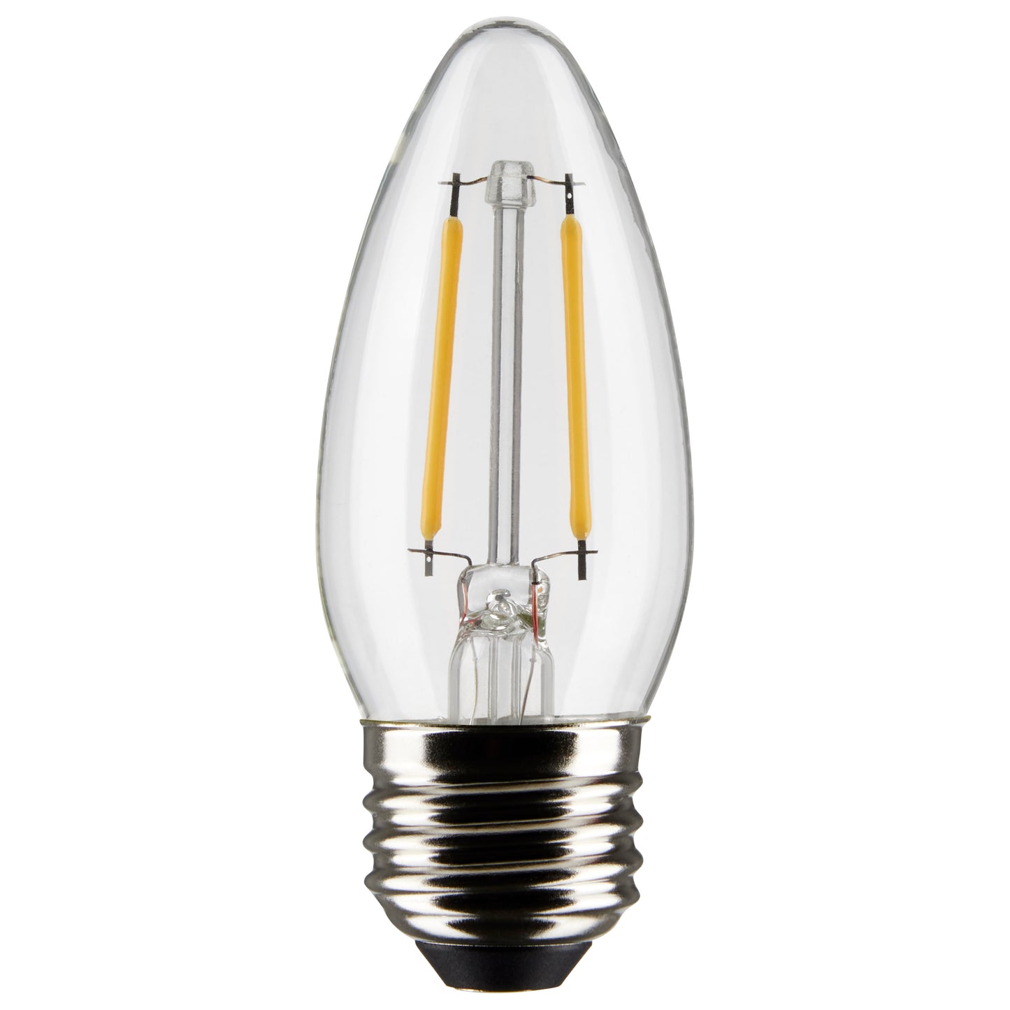 image of 3 Watt B11 LED - Clear - Medium Base - 2700K - 250 Lumens - 120 Volt - 2-Pack