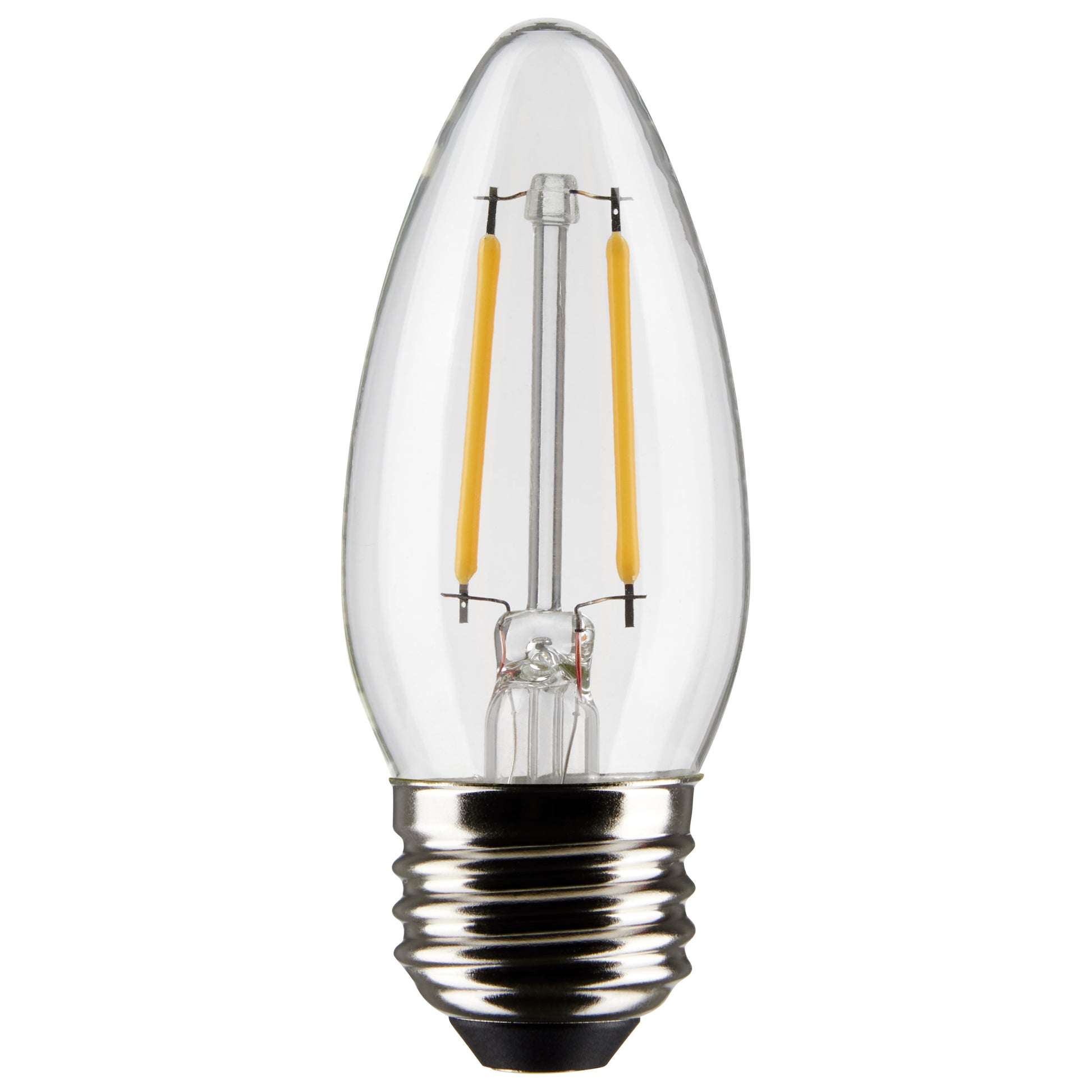 image of 3 Watt B11 LED - Clear - Medium Base - 2700K - 250 Lumens - 120 Volt - 2-Pack