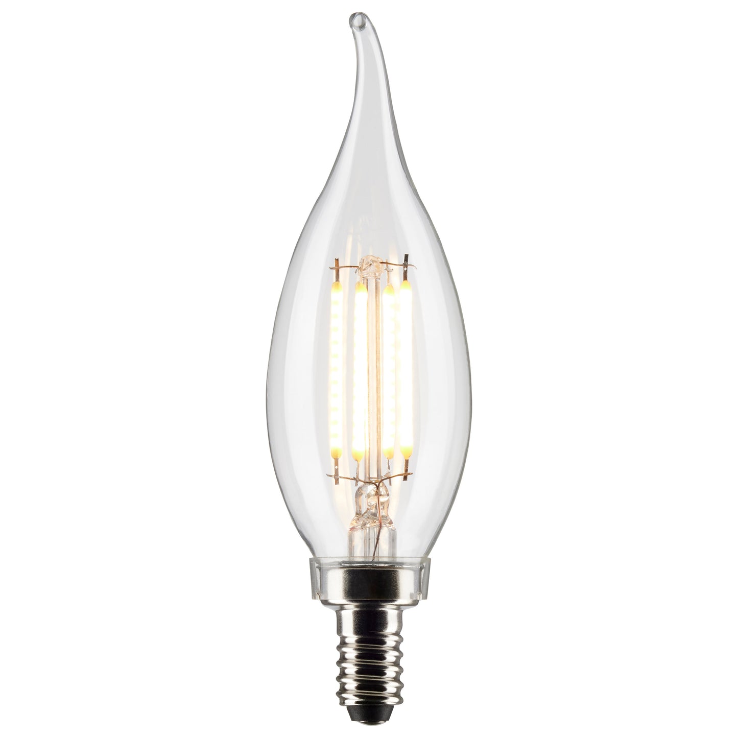 image of 3 Watt CA10 LED - Clear - Candelabra Base - 2700K - 200 Lumens - 120 Volt - 2-Pack