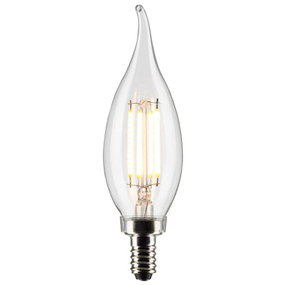 image of 3 Watt CA10 LED - Clear - Candelabra Base - 2700K - 200 Lumens - 120 Volt - 2-Pack