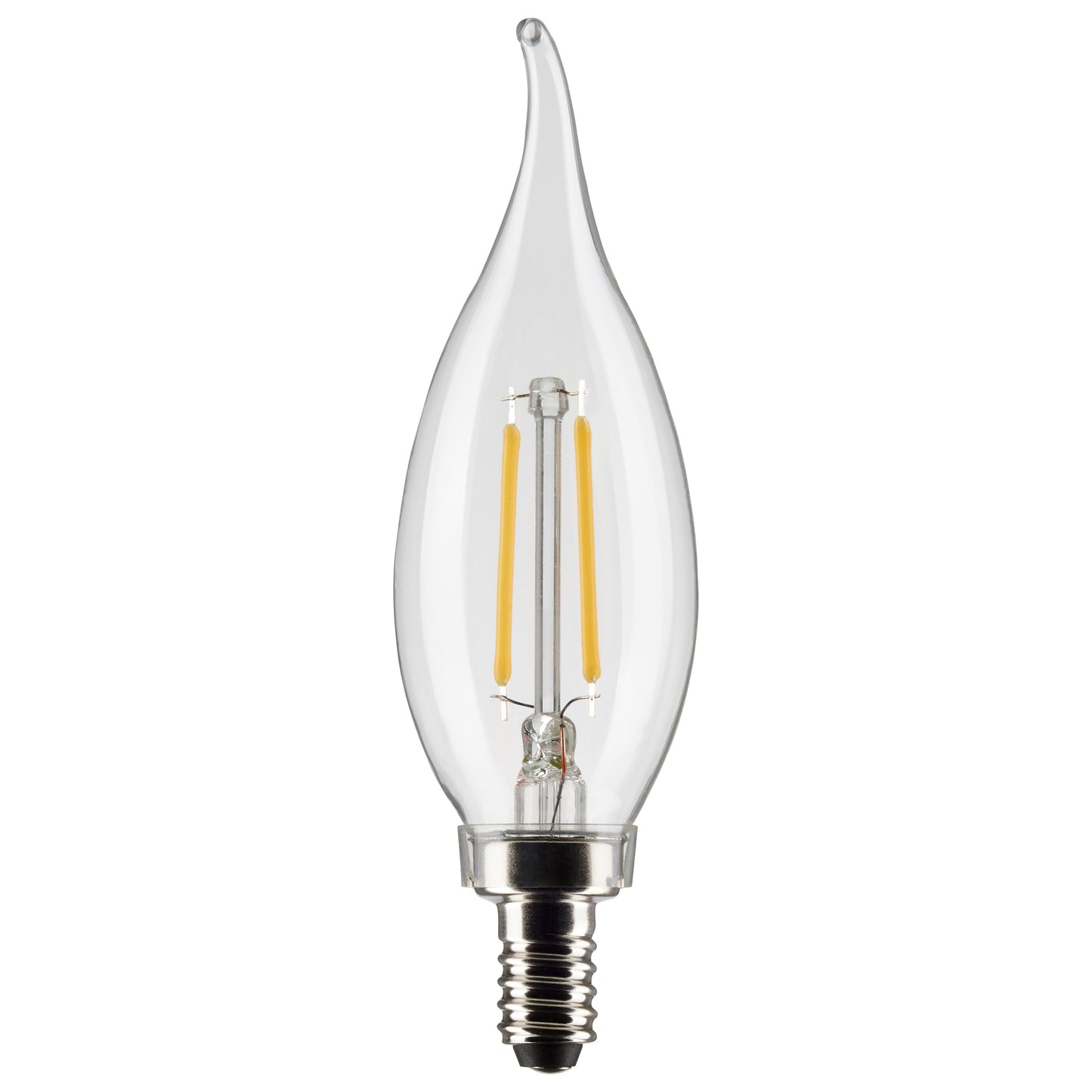 image of 3 Watt CA10 LED - Clear - Candelabra Base - 2700K - 200 Lumens - 120 Volt - 2-Pack
