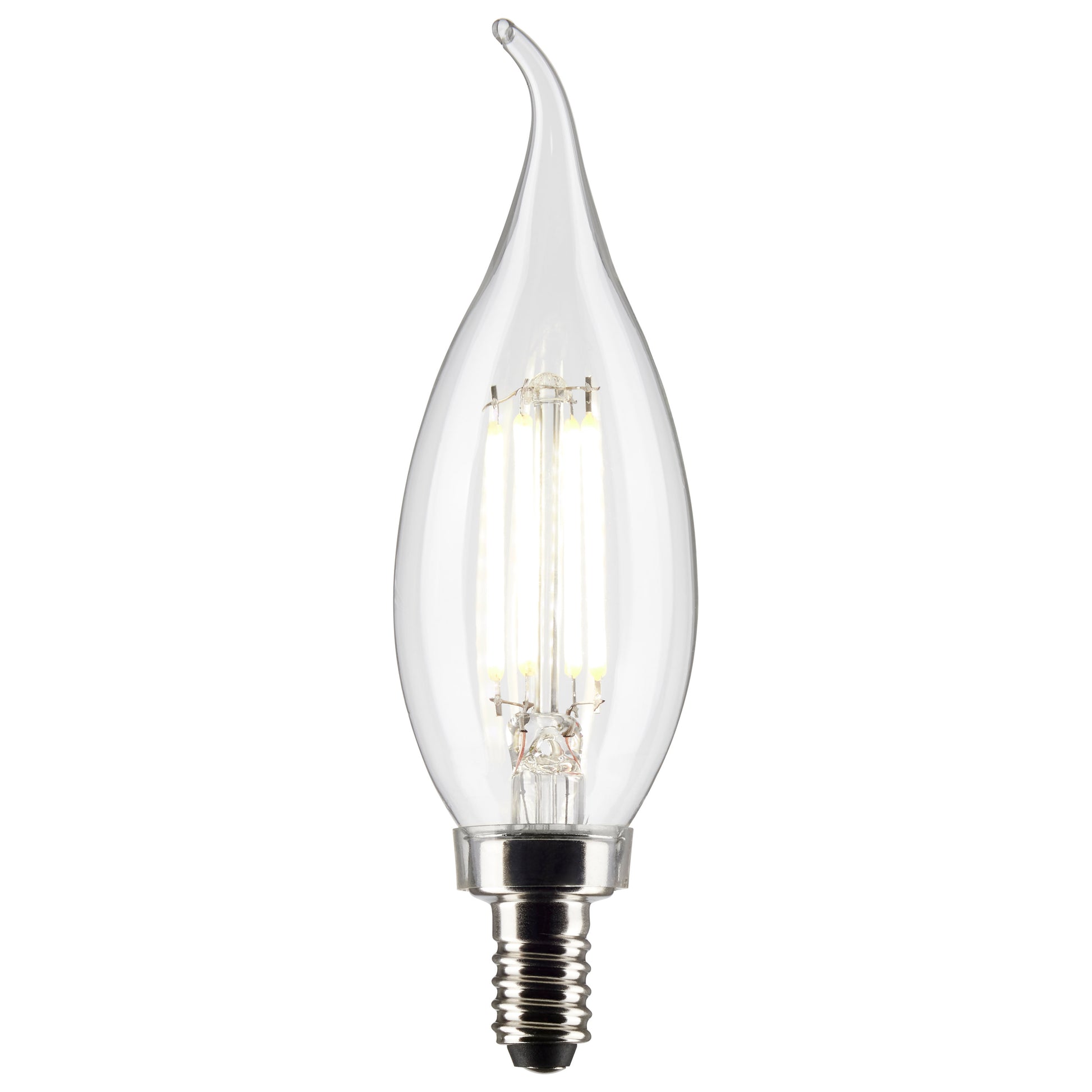 image of 4 Watt CA10 LED - Clear - Candelabra Base - 2700K - 350 Lumens - 120 Volt - 2-Pack