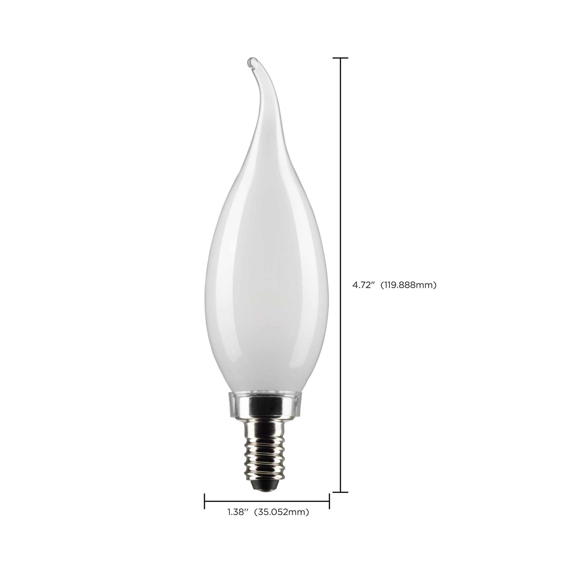 image of 4 Watt CA10 LED - Frosted - Candelabra Base - 2700K - 350 Lumens - 120 Volt - 2-Pack