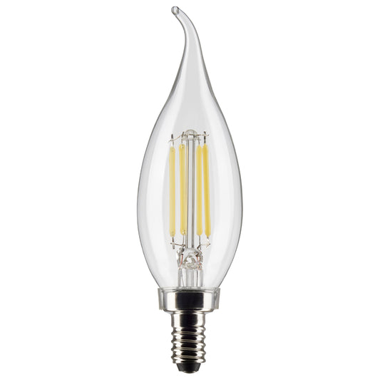 image of 5.5 Watt CA10 LED - Clear - Candelabra Base - 2700K - 500 Lumens - 120 Volt - 2-Pack