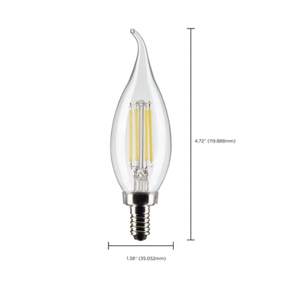 image of 5.5 Watt CA10 LED - Clear - Candelabra Base - 2700K - 500 Lumens - 120 Volt - 2-Pack