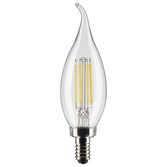 5.5 Watt CA10 LED - Clear - Candelabra Base - 2700K - 500 Lumens - 120 Volt - 2-Pack