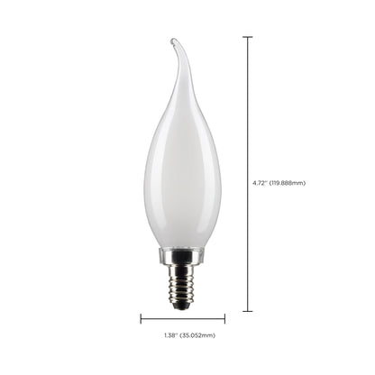image of 5.5 Watt CA10 LED - Frosted - Candelabra Base - 2700K - 500 Lumens - 120 Volt - 2-Pack