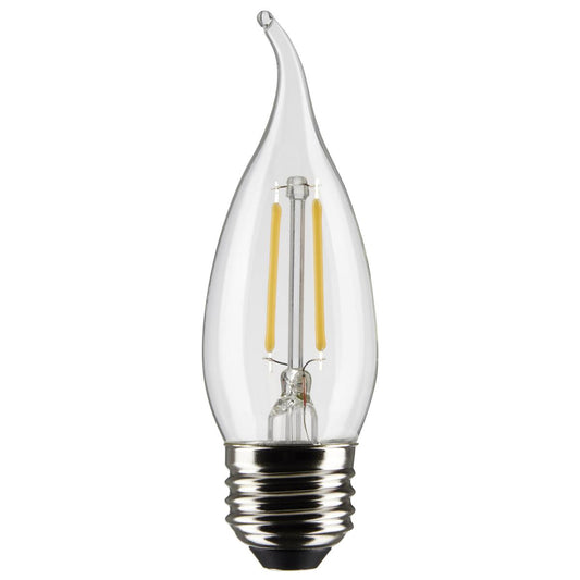 3 Watt CA10 LED - Clear - Medium Base - 2700K - 250 Lumens - 120 Volt - 2-Pack