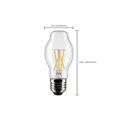 image of 5 Watt BT15 LED - Clear - Medium Base - 2700K - 450 Lumens - 120 Volt - 2-Pack