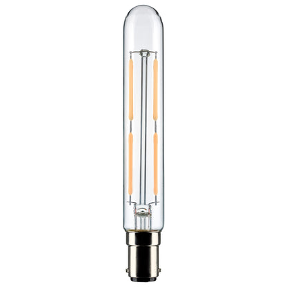 image of 4 Watt T6.5 LED - Clear - Bayonet Double Contact Base - 3000K - 400 Lumens - 120 Volt