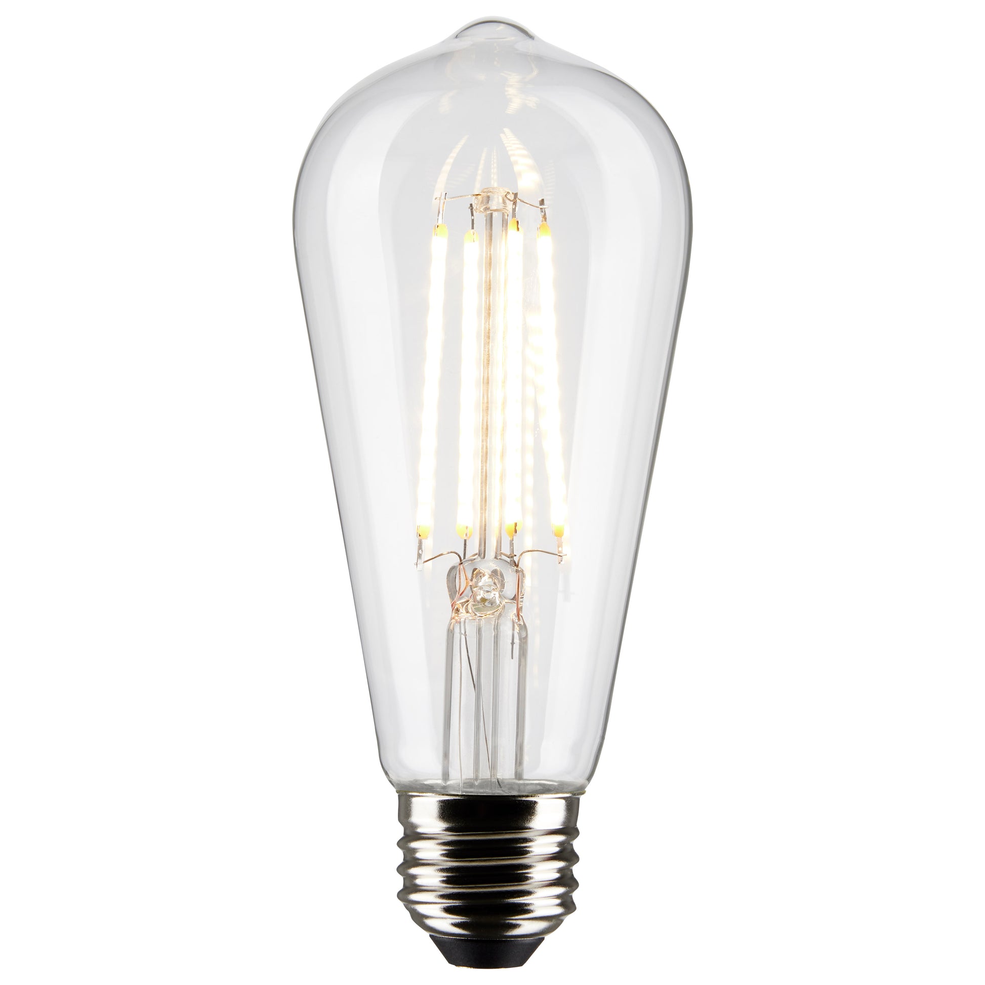 image of 8 Watt ST19 LED - Clear: Medium Base - 2700K - 800 Lumens - 2-Pack