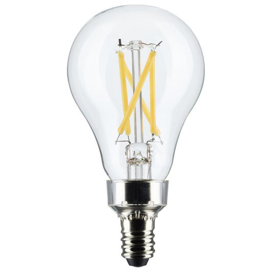 5.5 Watt A15 LED - Clear - Candelabra Base - 2700K - 450 Lumens - 2-Pack