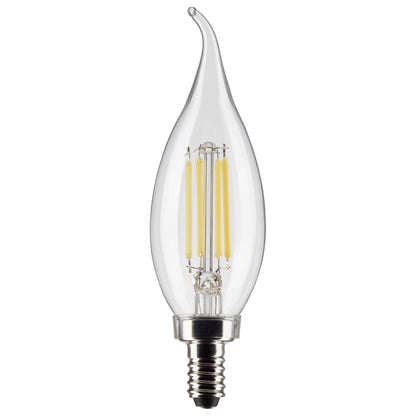 image of 5.5 Watt CA10 LED - Clear - Candelabra Base - 5000K - 120 Volt - 2-Card