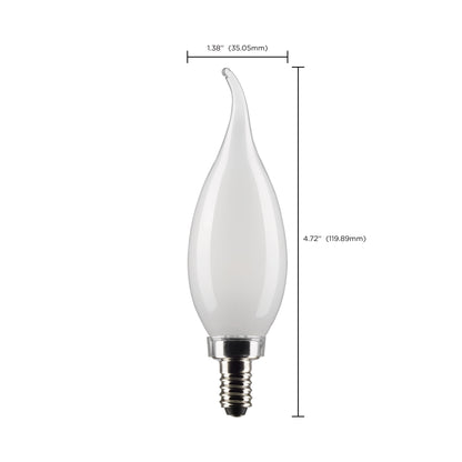 image of 5.5 Watt CA10 LED - Frost Finish - Candelabra Base - 5000K - 120 Volt - 2-Card