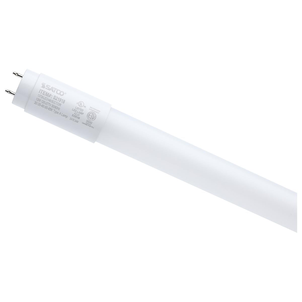 image of 13 Watt - 4 Foot T8 LED - G13 Base - 30K/35K/40K/50K/65K CCT Selectable - Type A - Frost