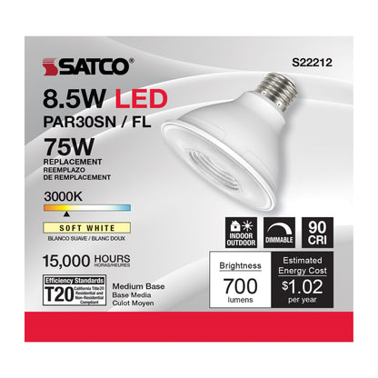 image of 8.5 Watt PAR30S LED - 90 CRI - 3000K - 40 deg. Beam Angle - Medium base - 120 Volt
