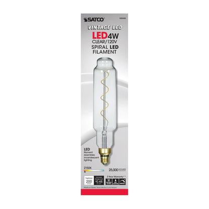 image of 4 Watt T24 LED vintage style - Clear - 25000 Average rated hours - Medium Base - 120 Volt