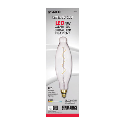 image of 4 Watt BT38 LED vintage style - Clear - 25000 Average rated hours - Medium Base - 120 Volt