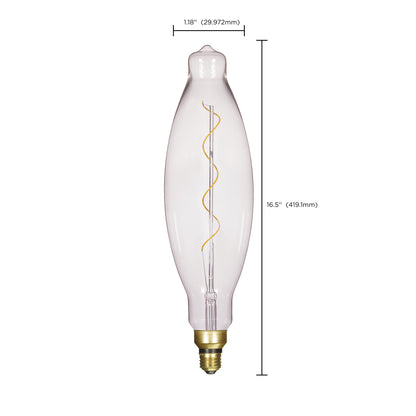 image of 4 Watt BT38 LED vintage style - Clear - 25000 Average rated hours - Medium Base - 120 Volt