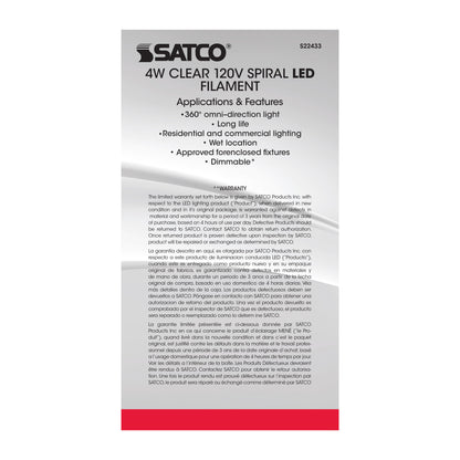 image of 4 Watt PS52 LED vintage style - Clear - 25000 Average rated hours - Medium Base - 120 Volt