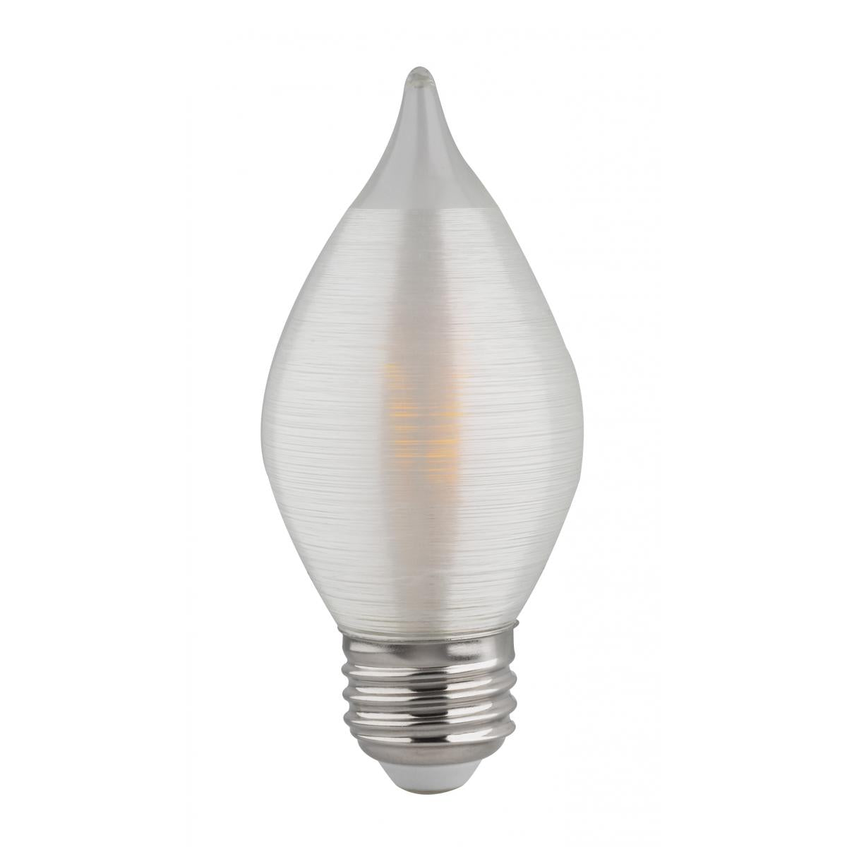 image of 4 Watt C15 LED - Satin Spun - Clear - Medium base - 2700K - 300 Lumens - 120 Volt - Carded