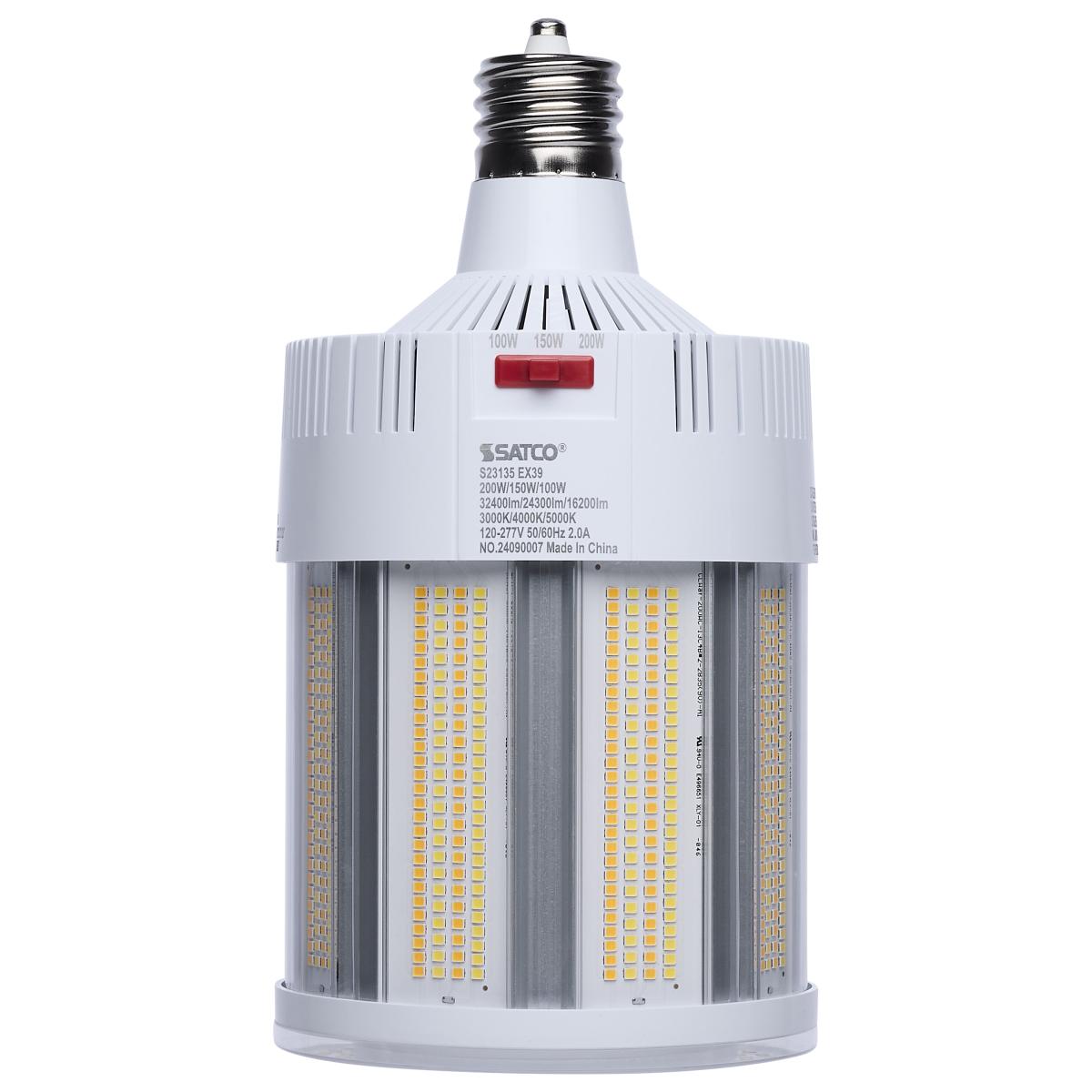image of 200/150/100 Watt - 30K/40K/50K CCT - Field Selectable LED - Corncob - Mogul Extended Base - 120-277 Ranged Voltage - 500 Watt HID Replacement